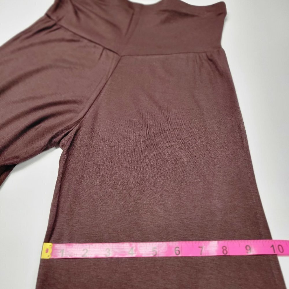 Dark Brown Pants Comfy Brown Slim Fit Pants Flared Wide Leg Pant -One Size - NEW - Picture 6 of 10